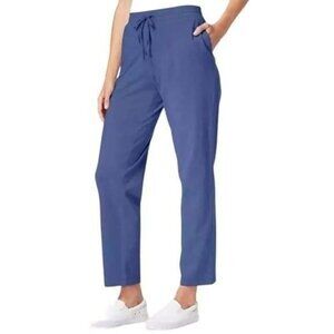 Karen Scott Petite Short Active Drawstring Sport Pant in Heather Indigo NWT